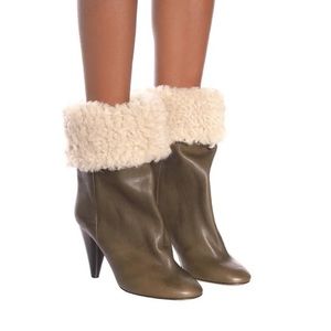 NWT Isabel Marant Khaki Shearling Lakfee Boots